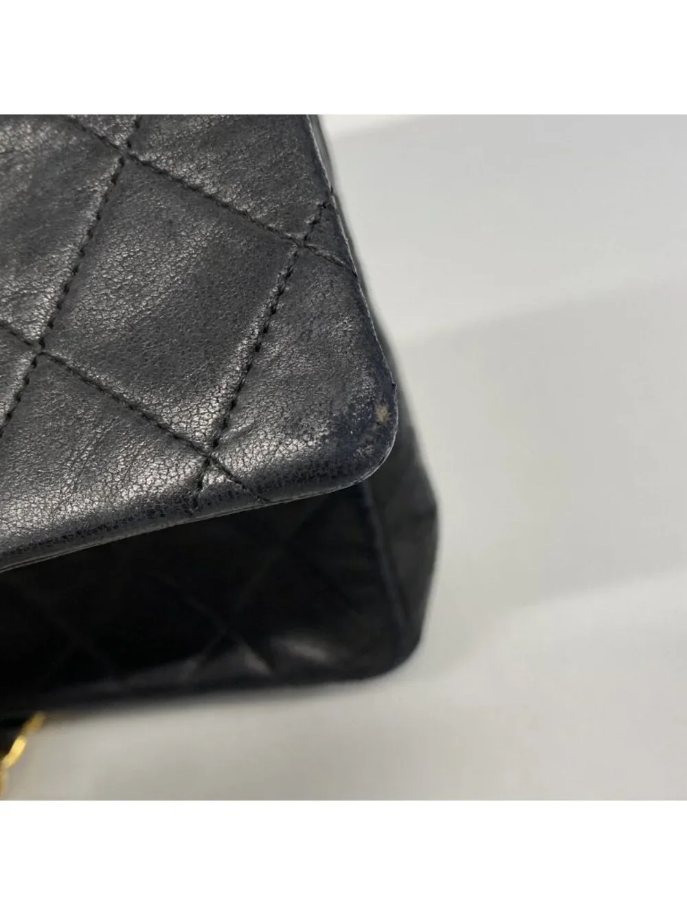Chanel Shoulder Bag Mini Quilted Lambskin Black Gold